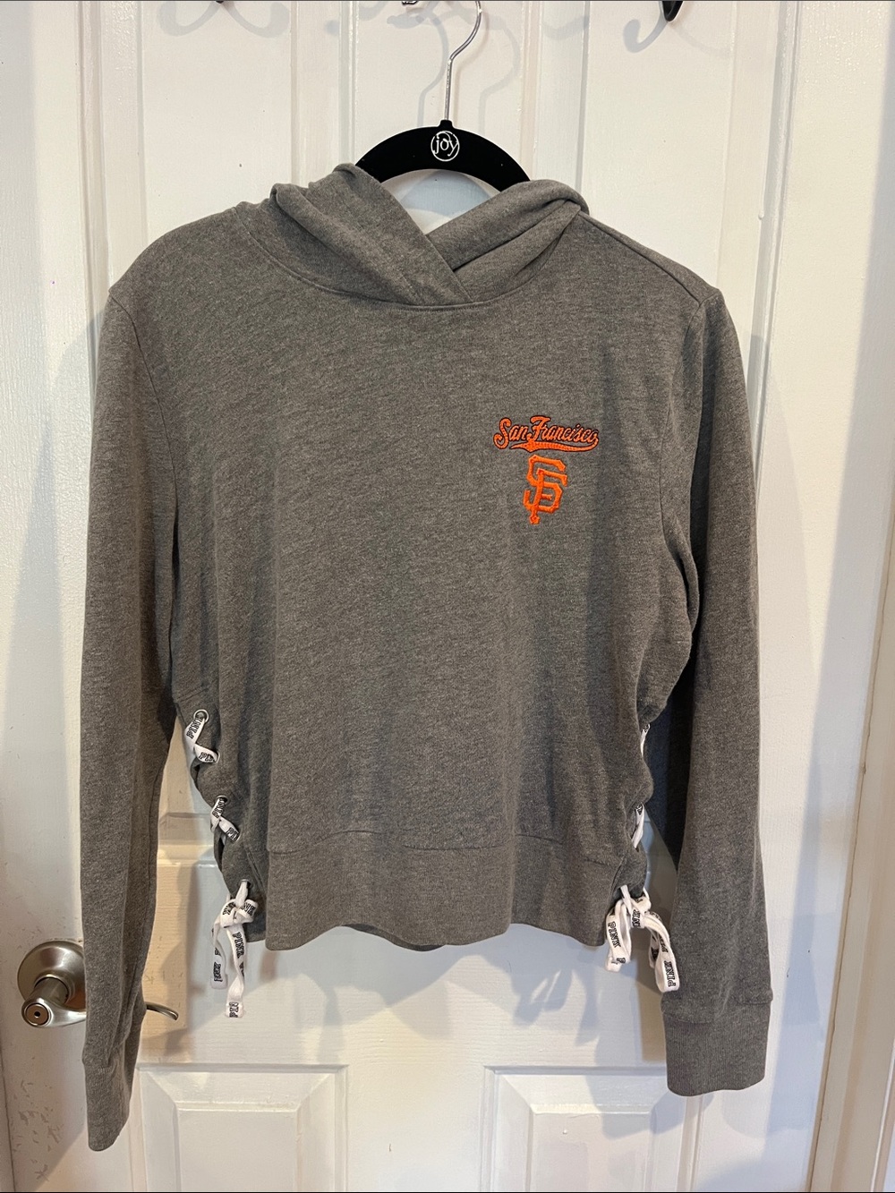 PINK Victoria's Secret Sant Francisco Giants Gray Hoodie with Branded Neck Tag